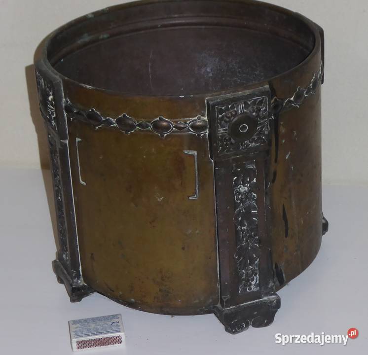 Antyczna Donica z brązu Secesja motyw winorośli Wrocław