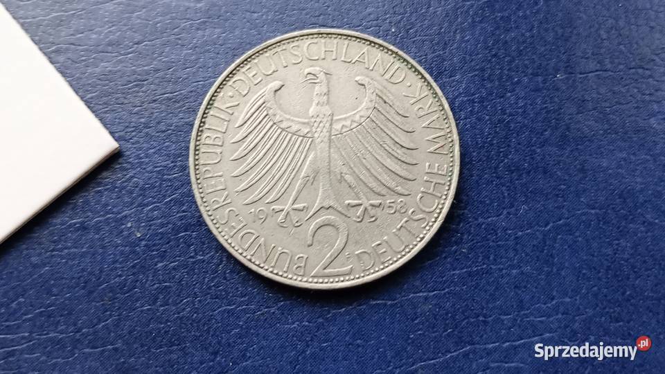 Stare monety 2 marki 1958 F Niemcy Lesko