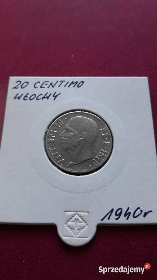 20 Centimo Włochy 1940 r wielkopolskie Konin sprzedam