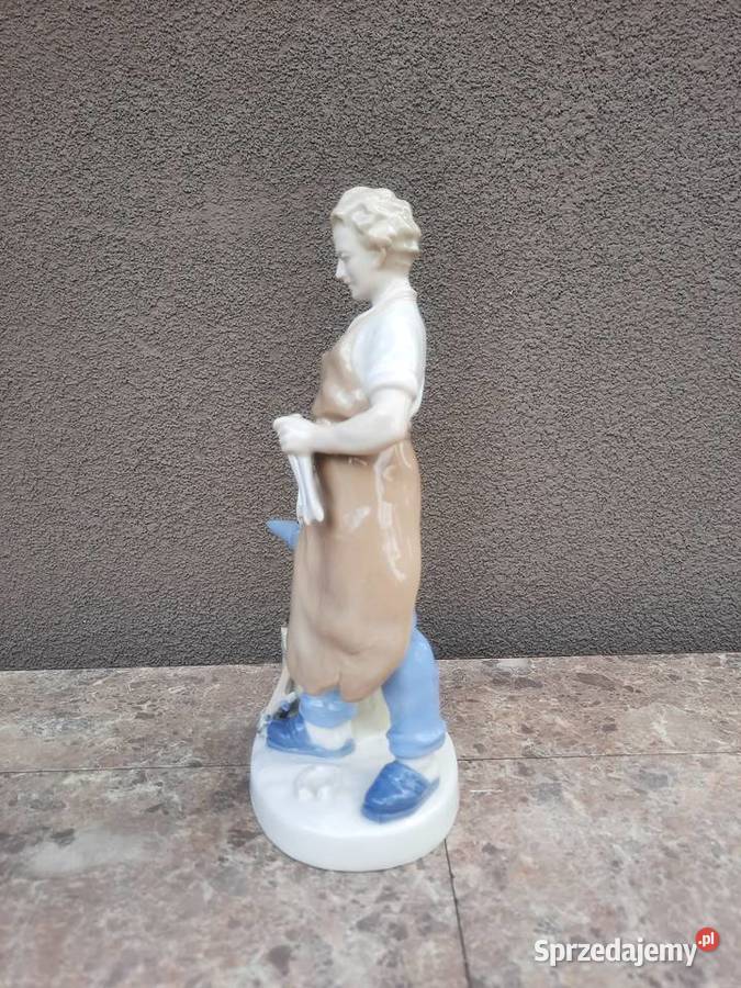 Stara porcelanowa figura kowal Scheidig Tczew