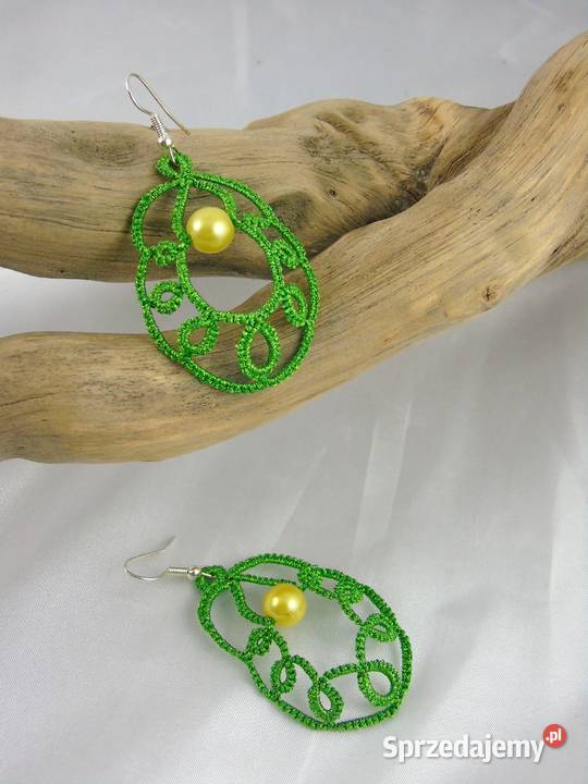 Kolczyki koronkoweróżne wzory kolory małopolskie Wiśniowa sprzedam