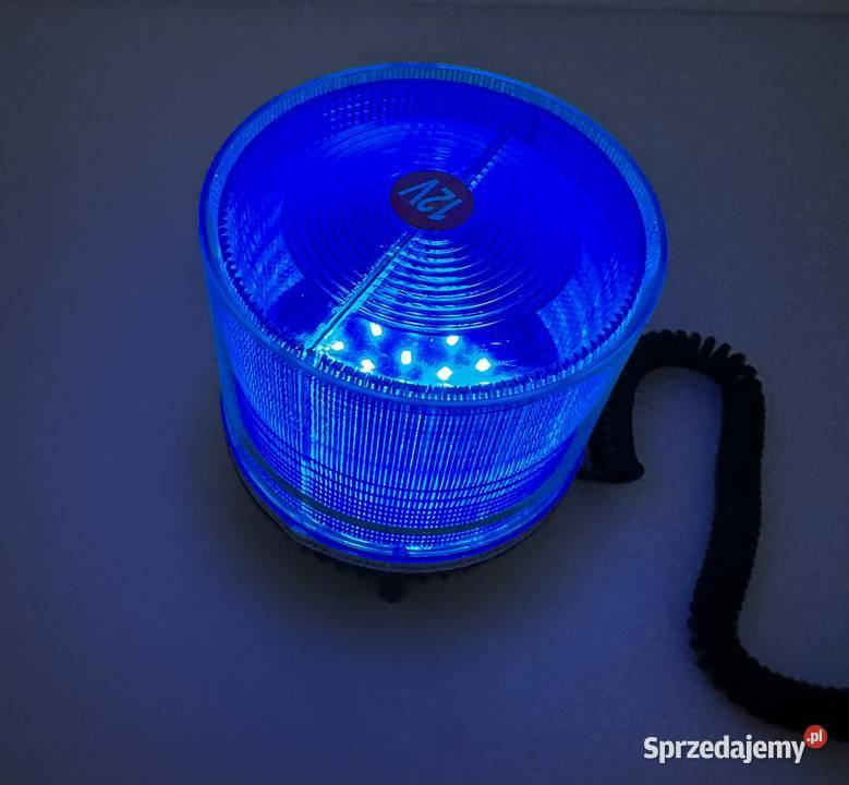 Lampa ostrzegawcza LED kogut niebieski magnes mazowieckie Pomiechówek