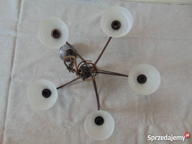 Żyrandol 5 ramienny metaloplastyka Oleśnica sprzedam