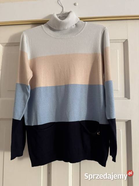 Sweter damski w pasy LXL z golfem kolorowy Częstochowa