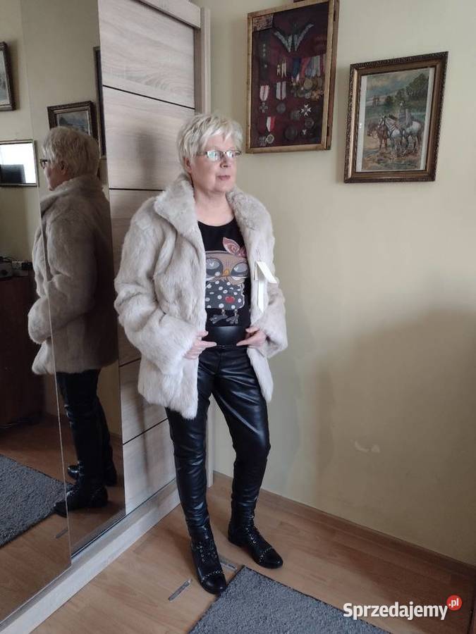 Futerko z królika Rex w kolorze mleka Nowe