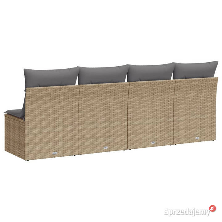 Sofa ogrodowa z poduszkami 4osobowa beż