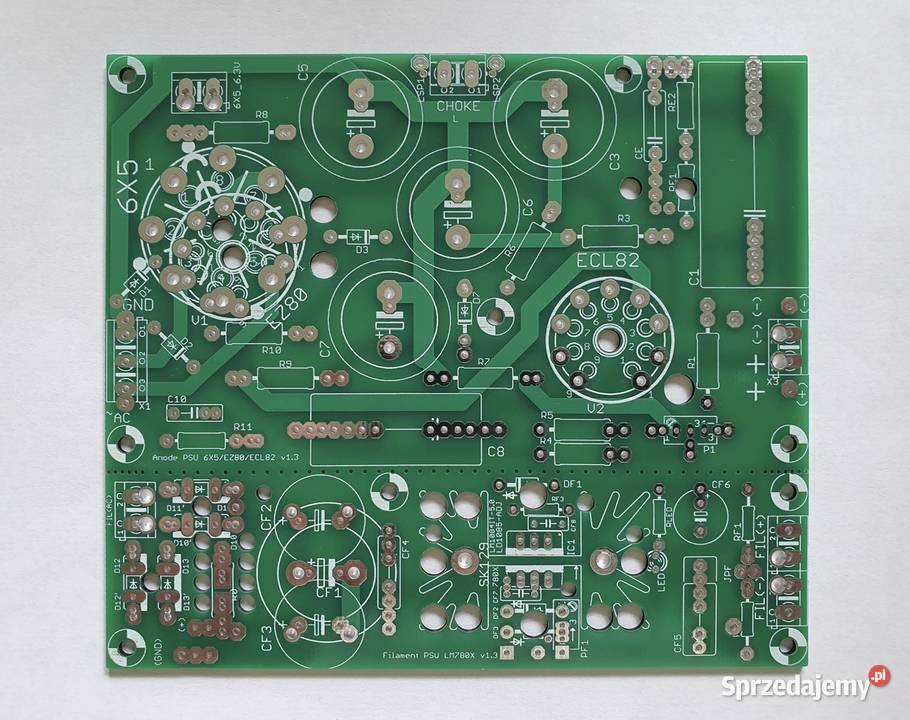 DIY PCB Zasilacz lampowy 6X5EZ80 ECL82