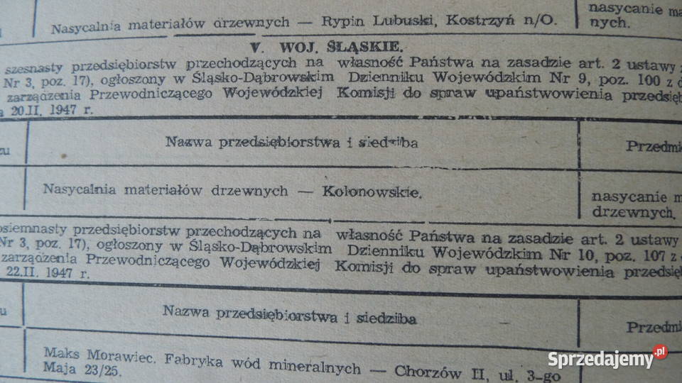 Monitor Polski 1949 Pełny rocznik PRL wielkopolskie Radzewice