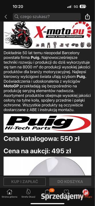 Szyba motocyklowa mini chopper cruiser harley mazowieckie Płock