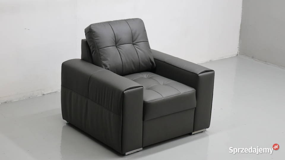 FOTEL SKÓRA naturalna MADRAS 6492 popielata Poznań