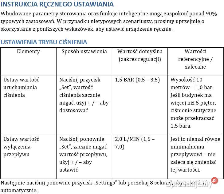 Uniwersalny inteligentny przełącznik ciśnieniowy Limanowa
