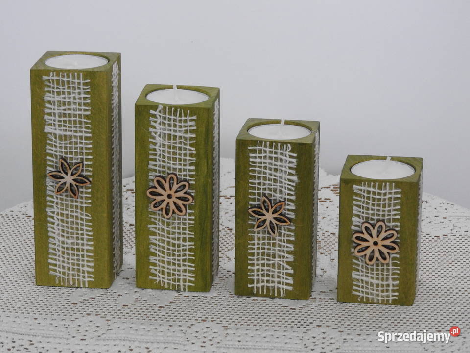 Świeczniki zestaw wieczny świecznik handmade