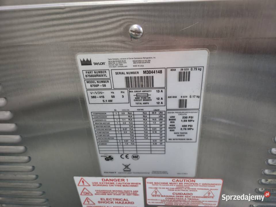 Automat do lodów świderków Taylor Warka sprzedam