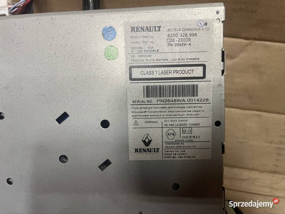 8200326998 radio fabryczne renault laguna 2 II osobowe