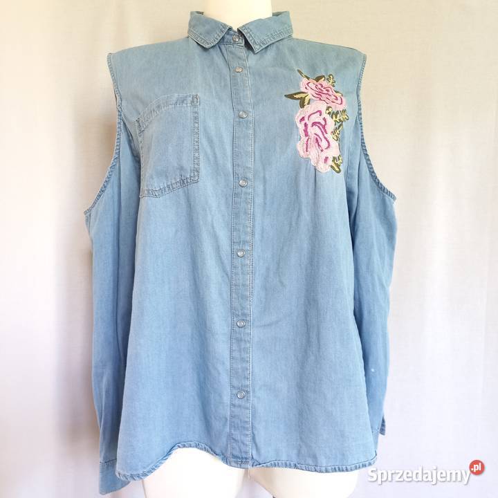 Koszula odkryte ramiona Bluzka niebieska r 4042 Rozmiar 42(XL)
