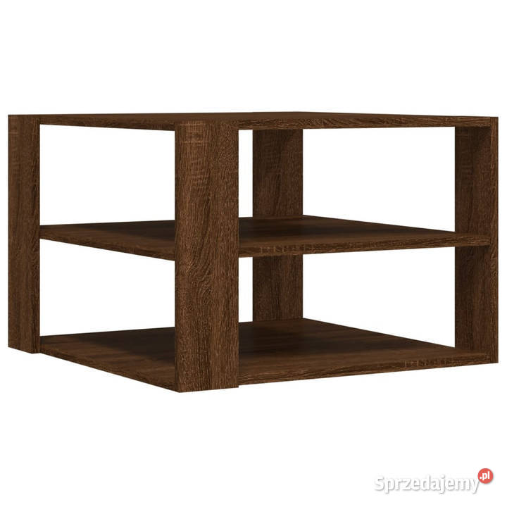 Stolik kawowy brązowy dąb 595x595x40 WM834256 Stoły Warszawa