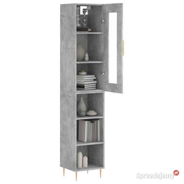 Wysoka szafka szarość betonu 345x34x180 Warszawa sprzedam
