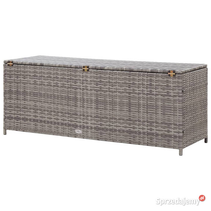 Skrzynia ogrodowa szara 120 x 50 x 60 rattan PE Warszawa