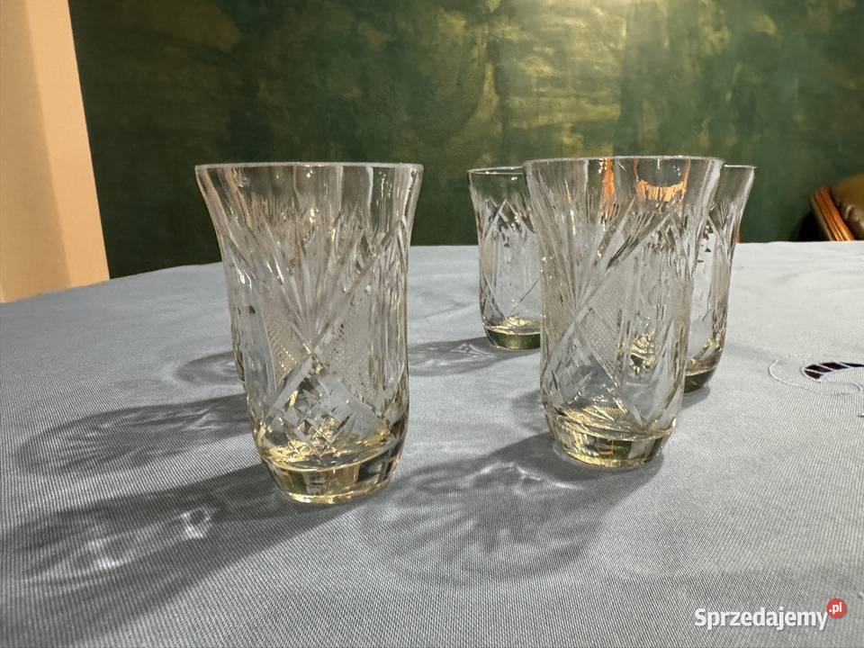 Szklaneczki kryształowe z czasowPRL lata 70 te Częstochowa sprzedam