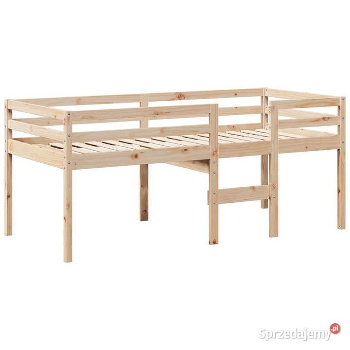 Wysokie łóżko z dachem lite drewno sosnowe 205cm Łóżka