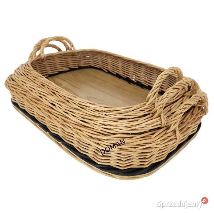 Zestaw 3 Taca wiklinowa do serwowania tace brązowy Stalowa Wola