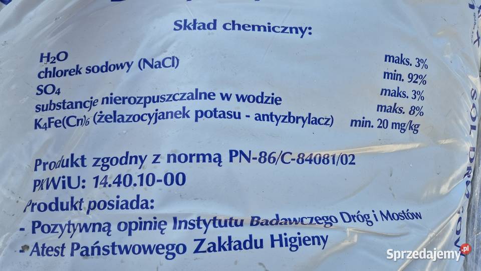 Sól drogowa z antyzbrylaczem Sól drogowa Hryniewicze