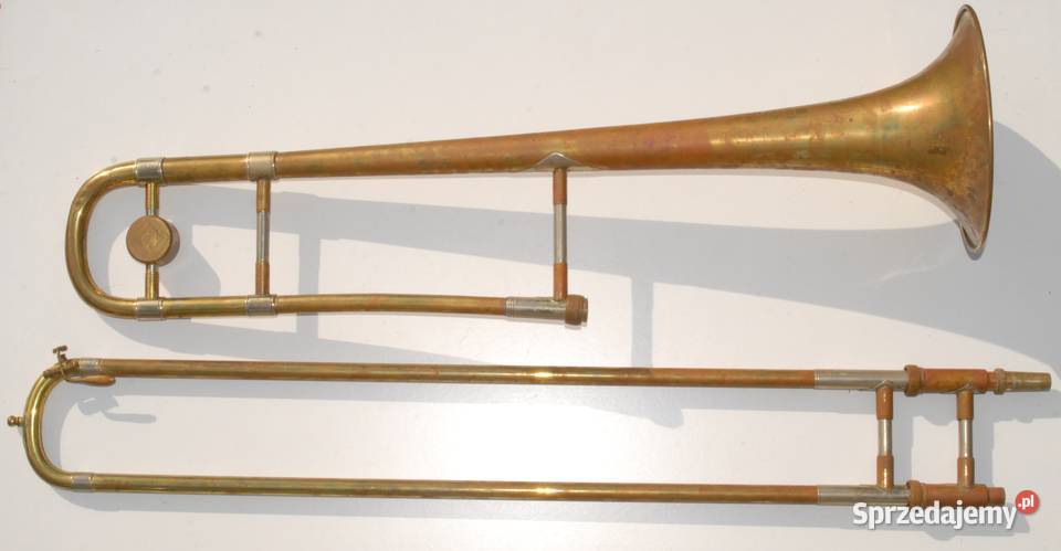 Stary duży puzon Czechosłowacki unikat antyk Cieszyn