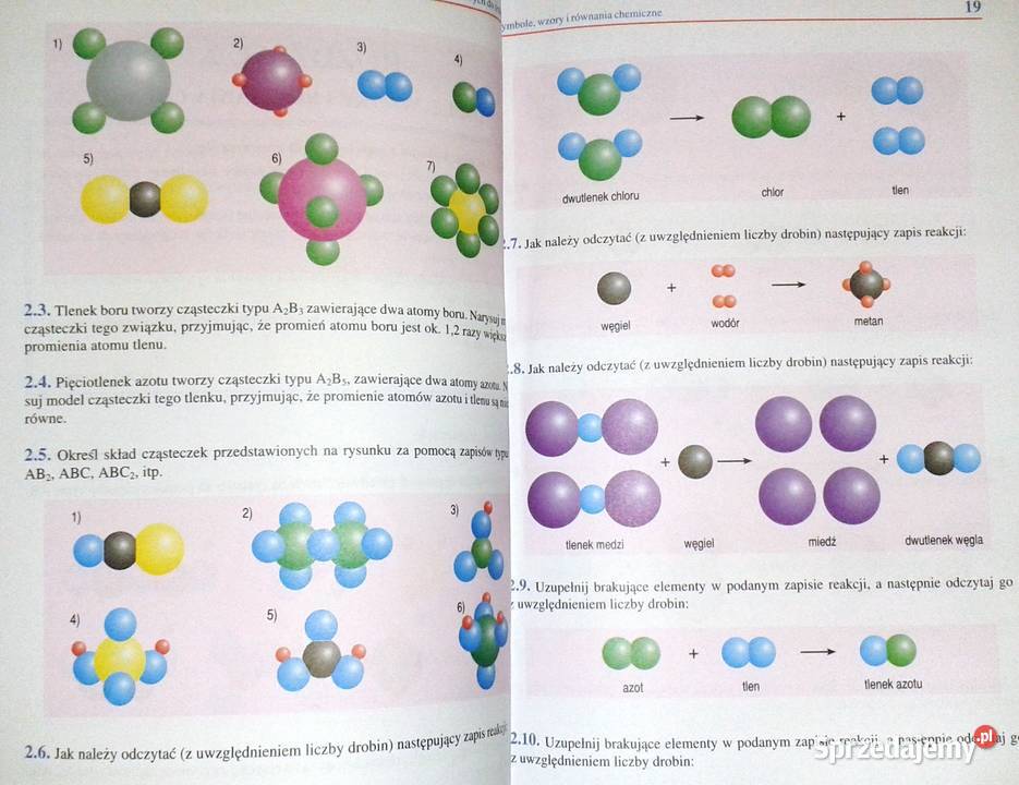 Chemia gimnazjalistów Zadania łatwych do Chełm sprzedam