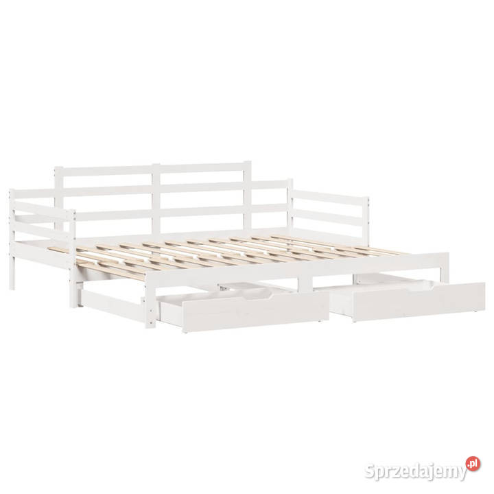 Sofa rozsuwana z szufladami bez materaca białe 193cm Warszawa sprzedam