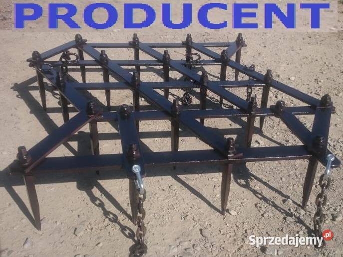 Pole brony polowej ząb 20 brona zębowa polowa Strzebiń