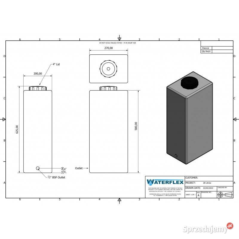 Zbiornik 28 litrów woda płyny spożywcze baniak