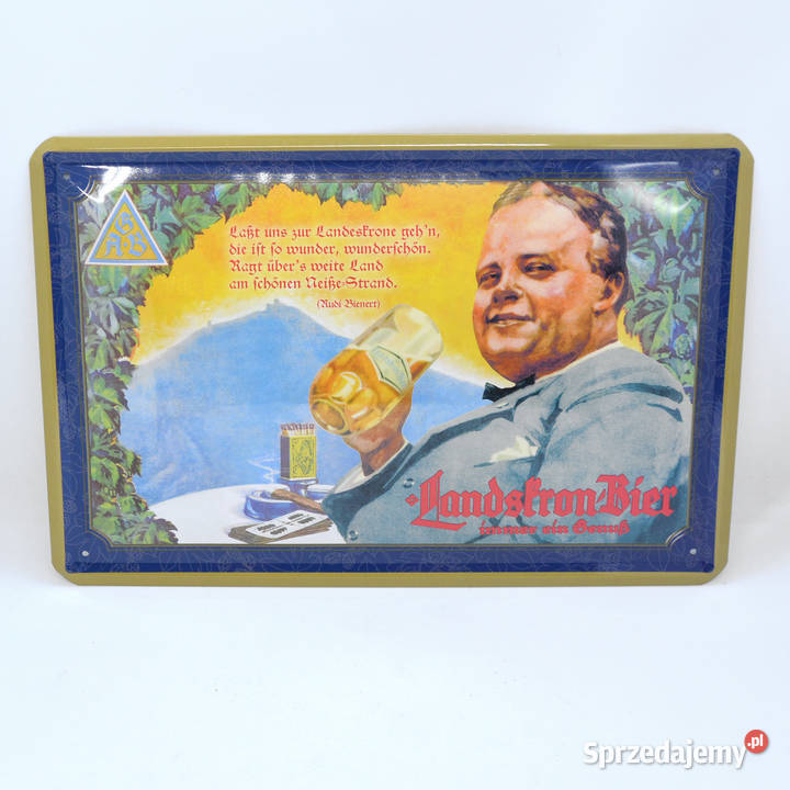 Tablica reklamowa LandskronBier Niemcy lata 90 wielokolorowy Warszawa