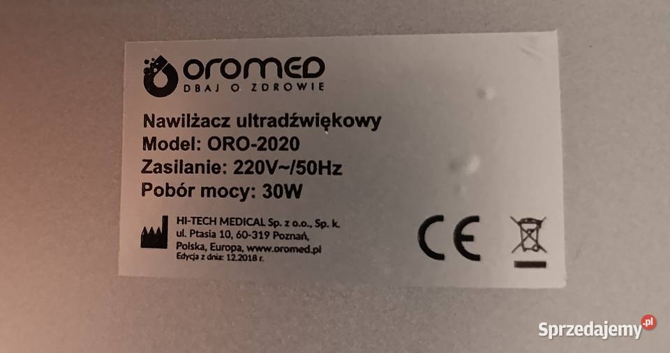 Nawilżacz powietrza Oromed ORO2020 Biały mazowieckie Warszawa