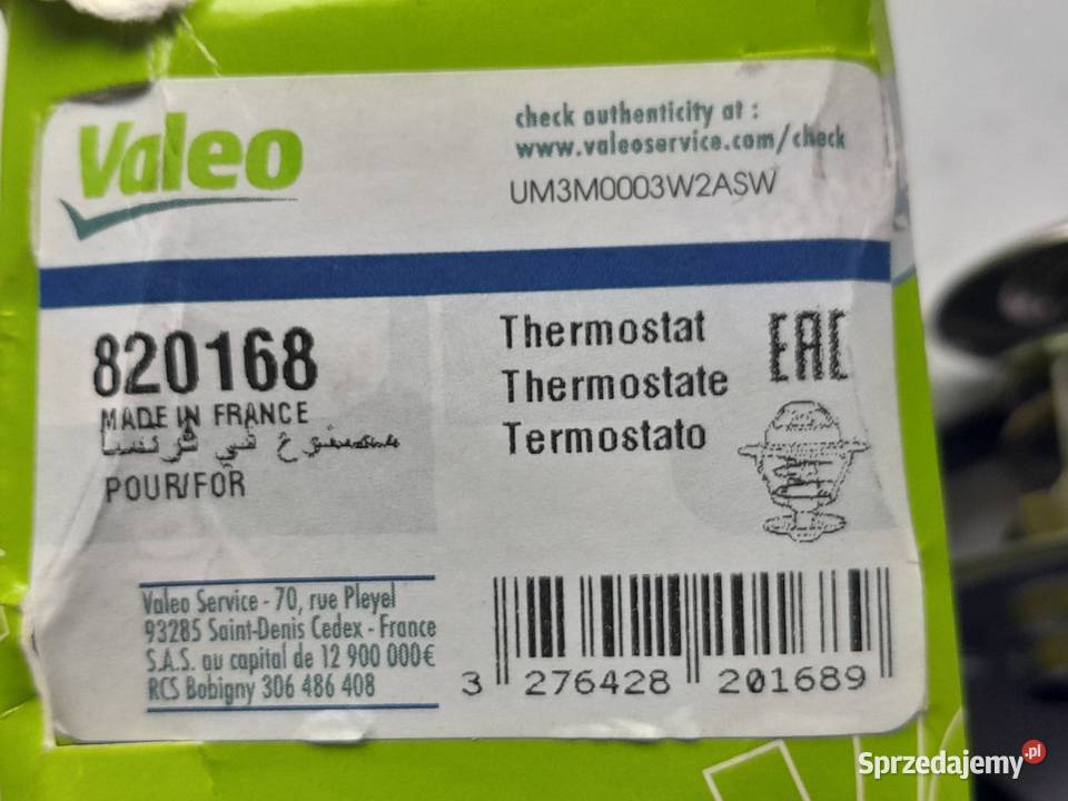 Termostat Valeo 820168 nowy outlet Dąbrowa Górnicza