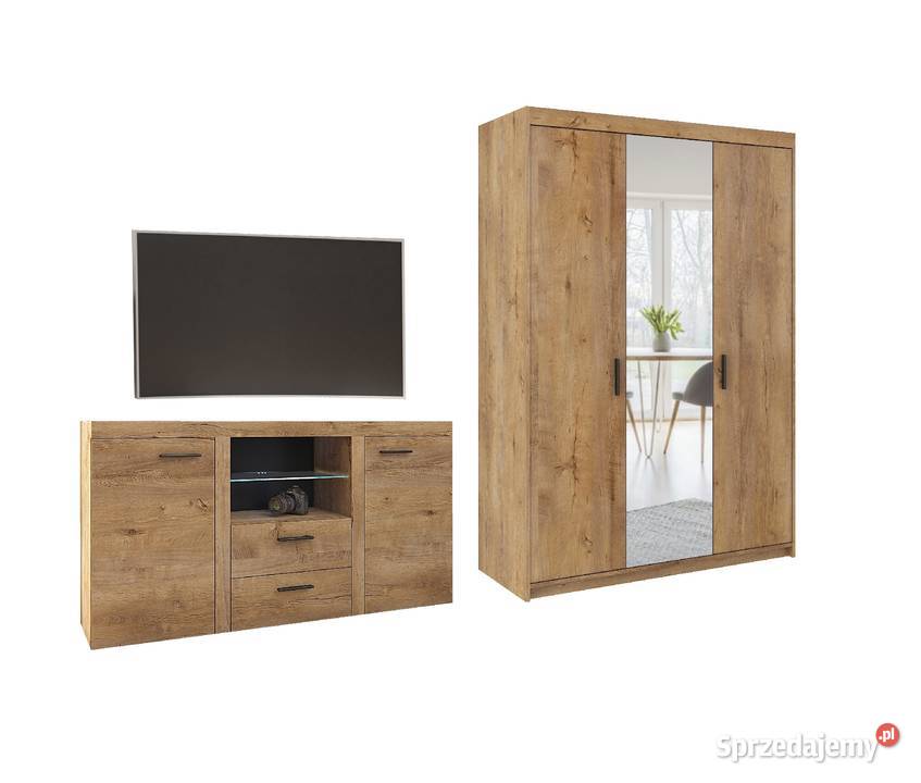 Zestaw mebli szafa trzydrzwiowa lustro garderoba Płock