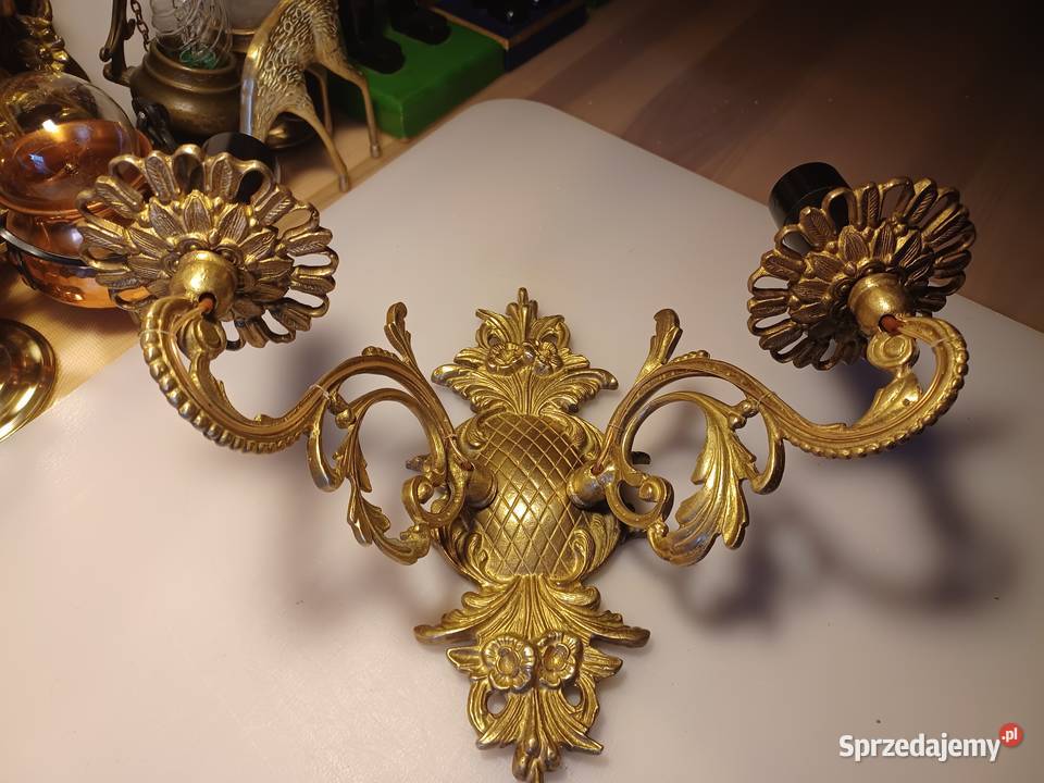 Piękny kinkiet mosiężny wielkopolskie sprzedam