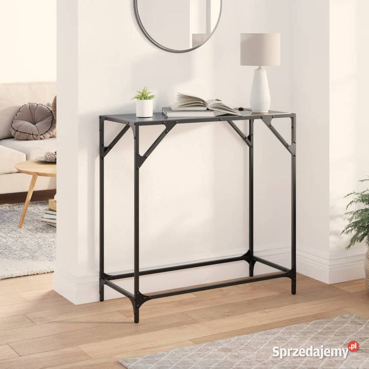 Stolik kawowy z czarnym szklanym blatem 80x35x81 Warszawa