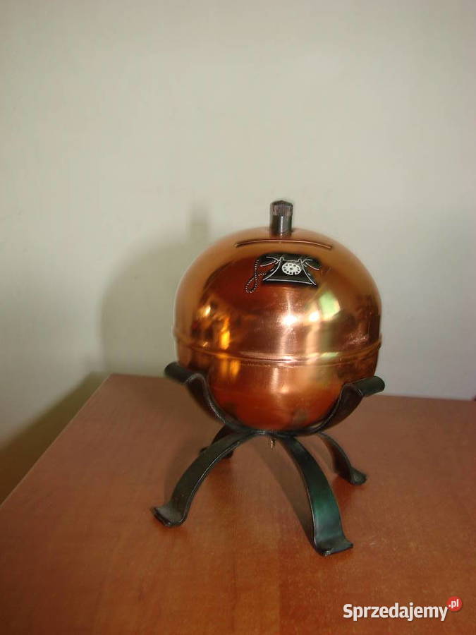 miedziana skarbonka z telefonem Pruszcz Gdański