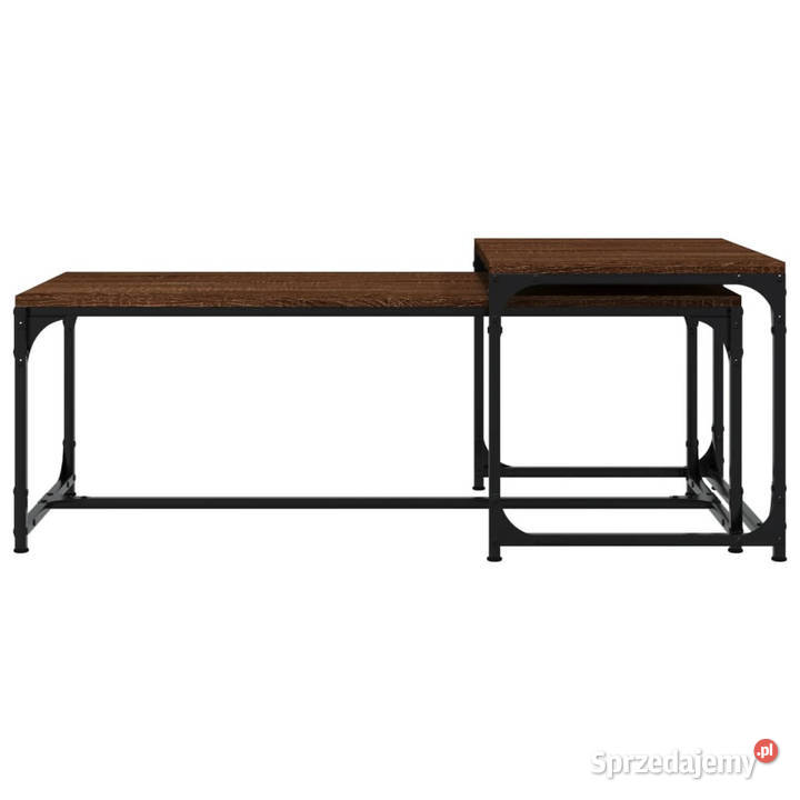 Stoliki kawowe 2 brązowy dąb materiał sprzedam