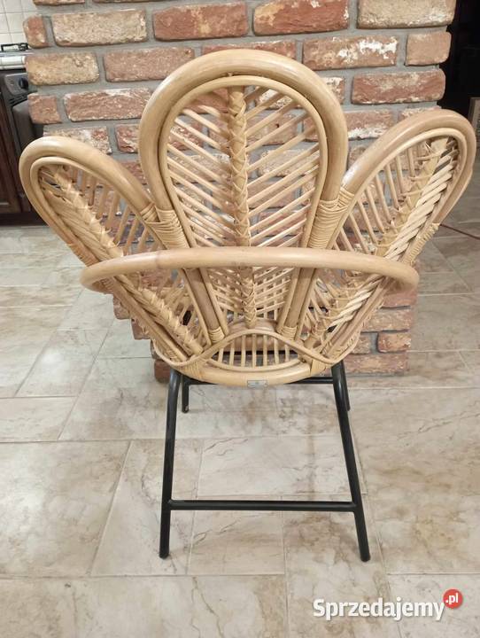 krzesło fotel boho rattan liść Śrem