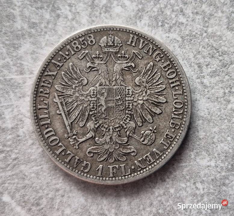 51 AUSTRIA srebro 1 Florin 1858 r A Wola Kruszyńska