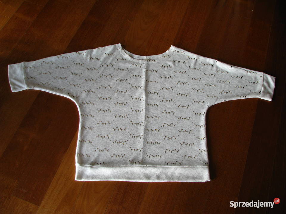 Luźny biały sweterek bluzka z cekinkami L XL biały