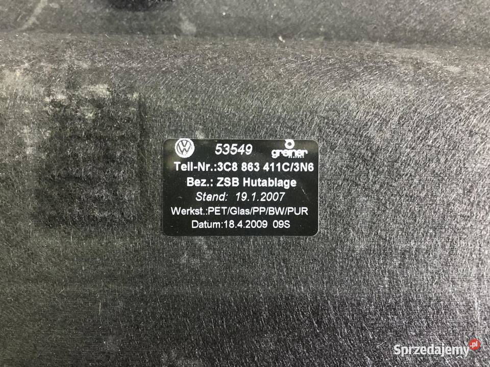 PÓŁKA TYLNA BAGAŻNIKA 3C8863411C VW PASSAT CC wielkopolskie sprzedam