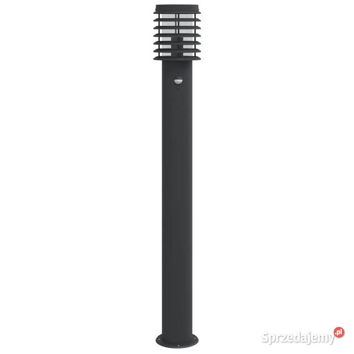 Lampy ogrodowe na słupku z czujnikiem 3 czarne Warszawa