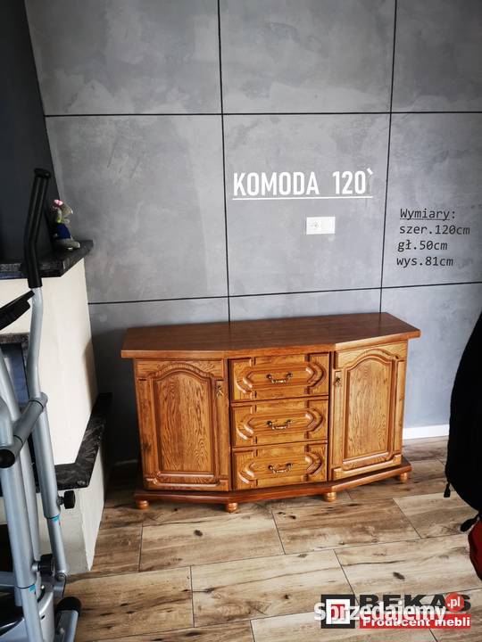 Nowa Dębowa Stylizowana Witryna Kredens 180 Dąb Płock