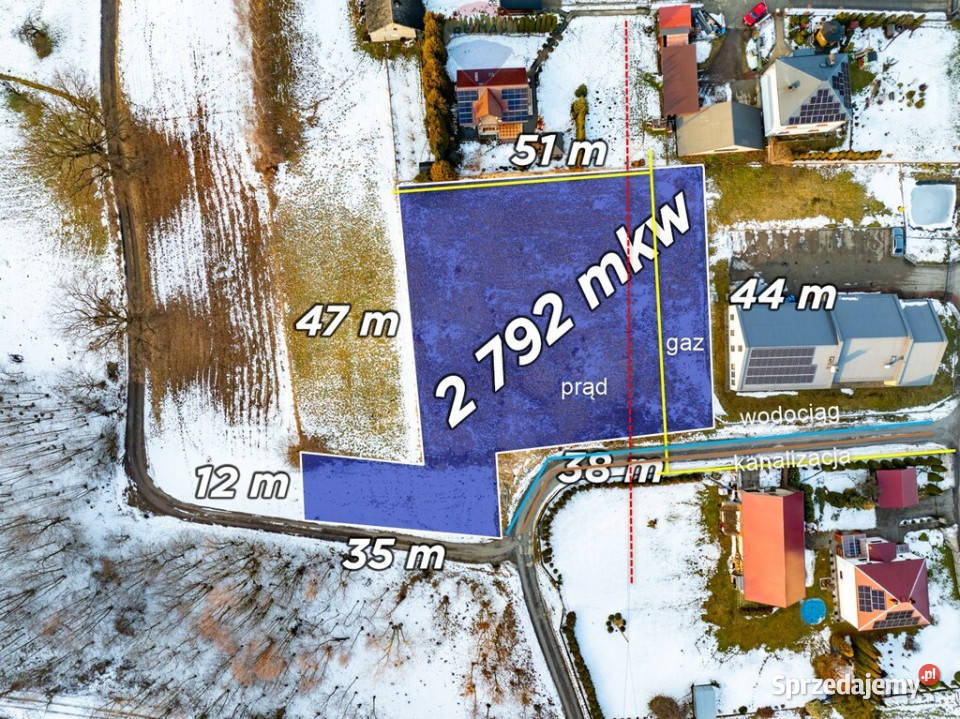 Budowlana działka w Zagórzu gm Niepołomice Zagórze sprzedam