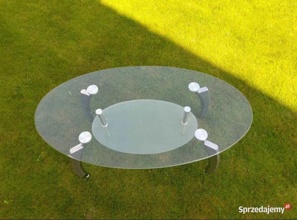 Stolik kawowy szklany ława do salonu Meble opolskie Lewin Brzeski
