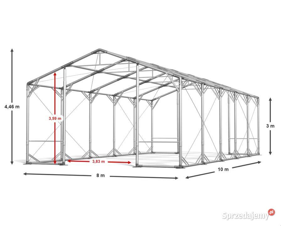 8x10x3m Namiot magazynowy podniesiony mocny Kudowa-Zdrój sprzedam