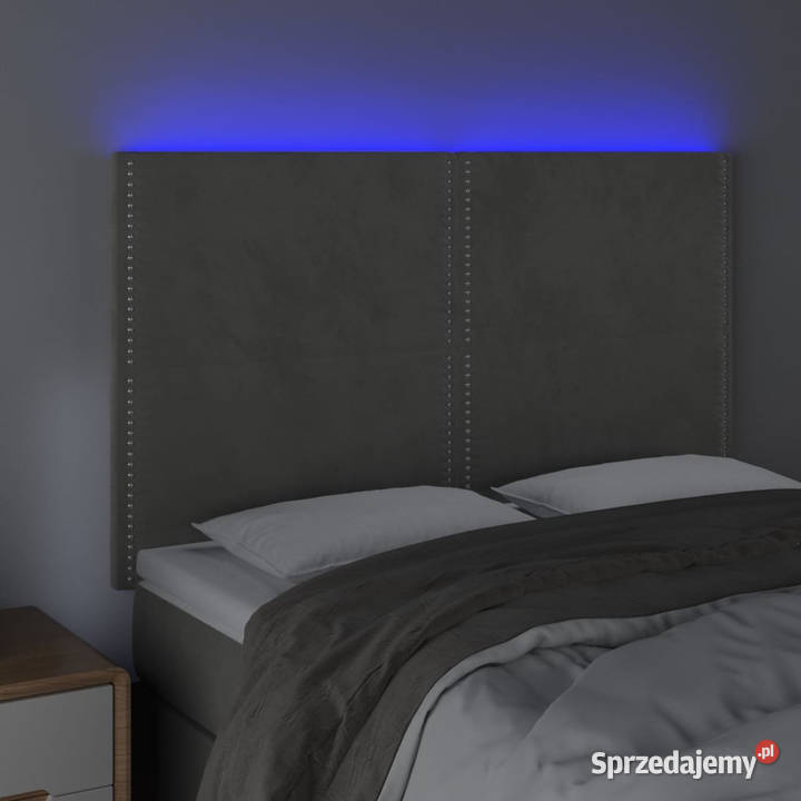 Zagłówek do łóżka z LED jasnoszary 144x5x118128 Warszawa