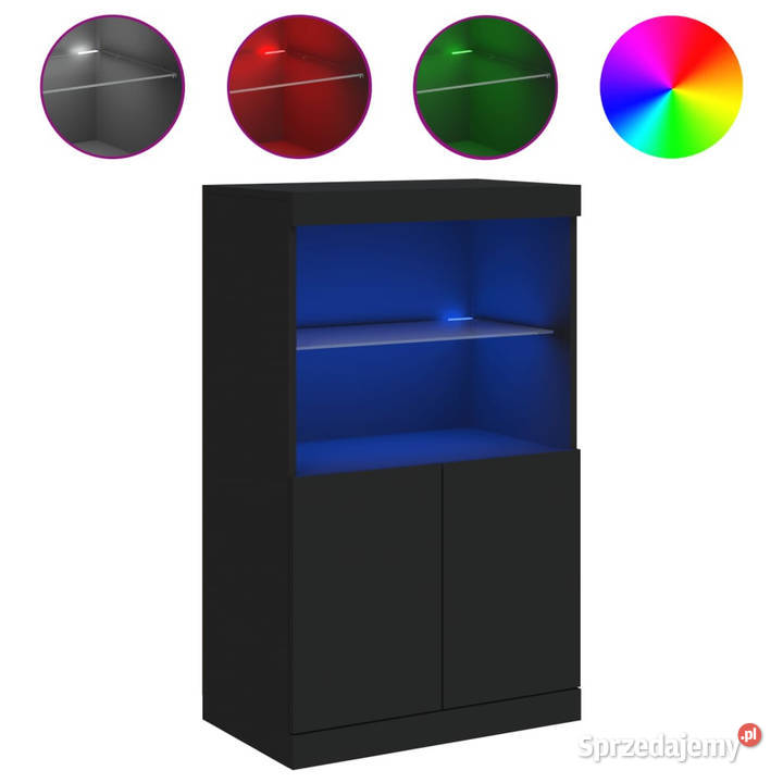 Szafka z oświetleniem LED czarna 605x37x100 mazowieckie Warszawa
